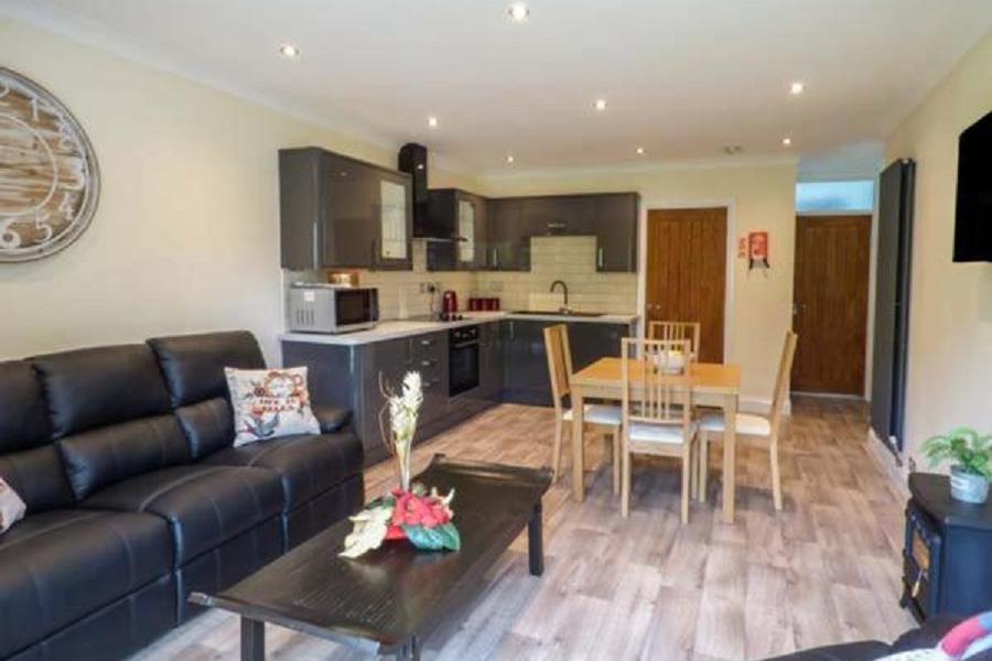 Living and dining area at Cwm Gran Meadows