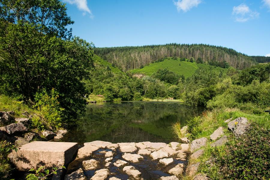 The top lake at Cwm Clydach Country Park