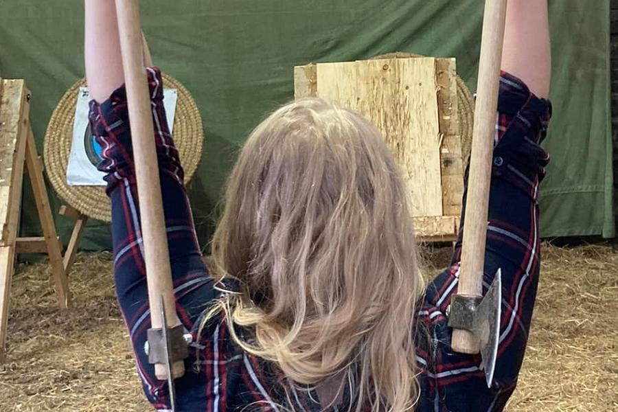 Axe-throwing at Taff Valley