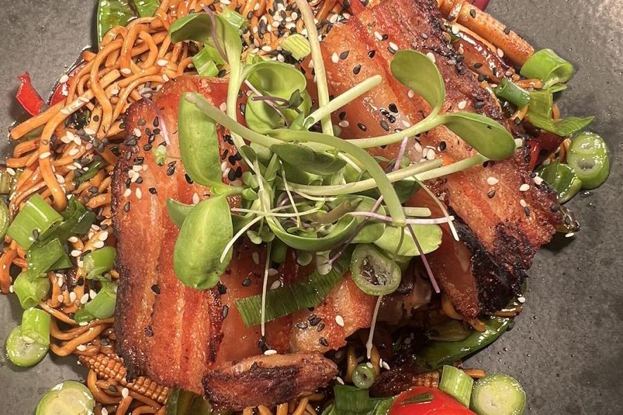 Pork Belly Noodles at the Otley Brewpub and Kitchen