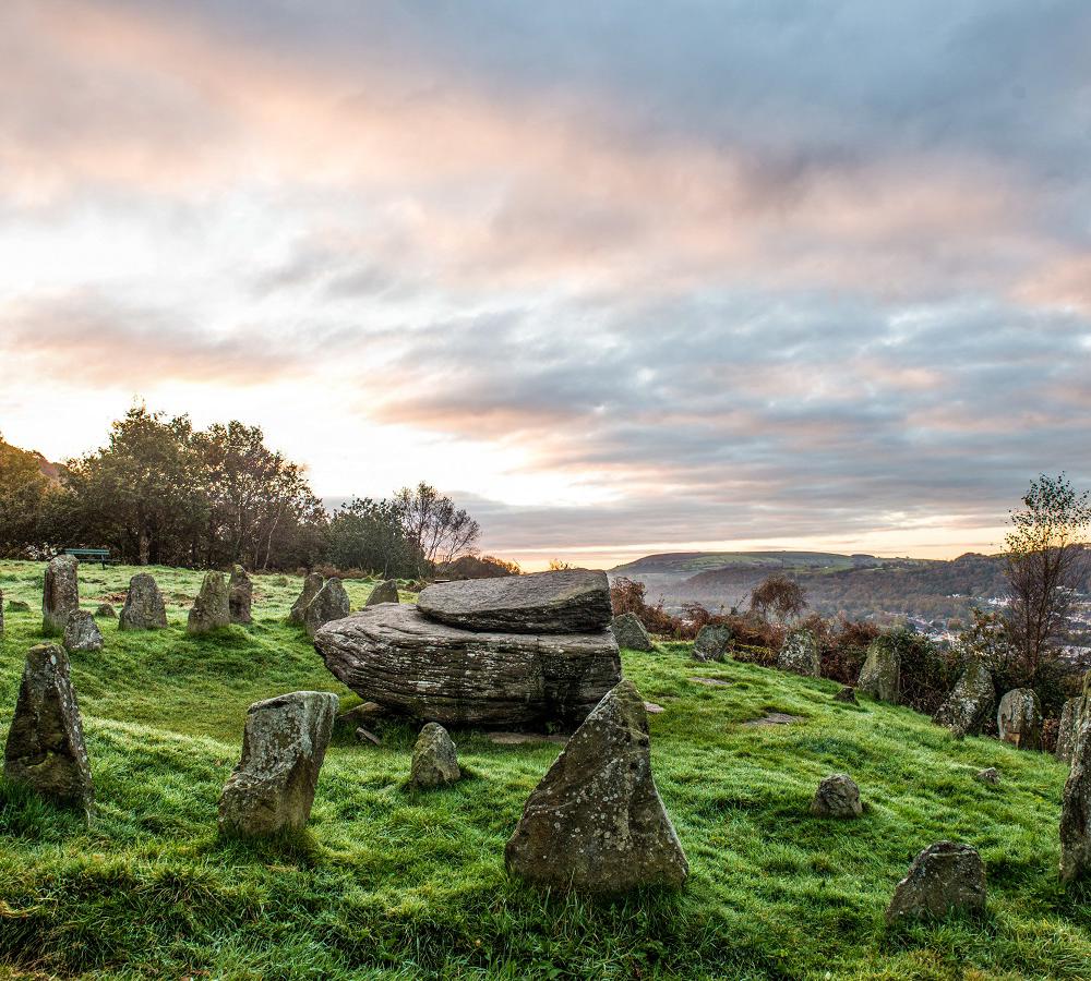 Sunrise at the Rocking Stones on Pontypridd Common