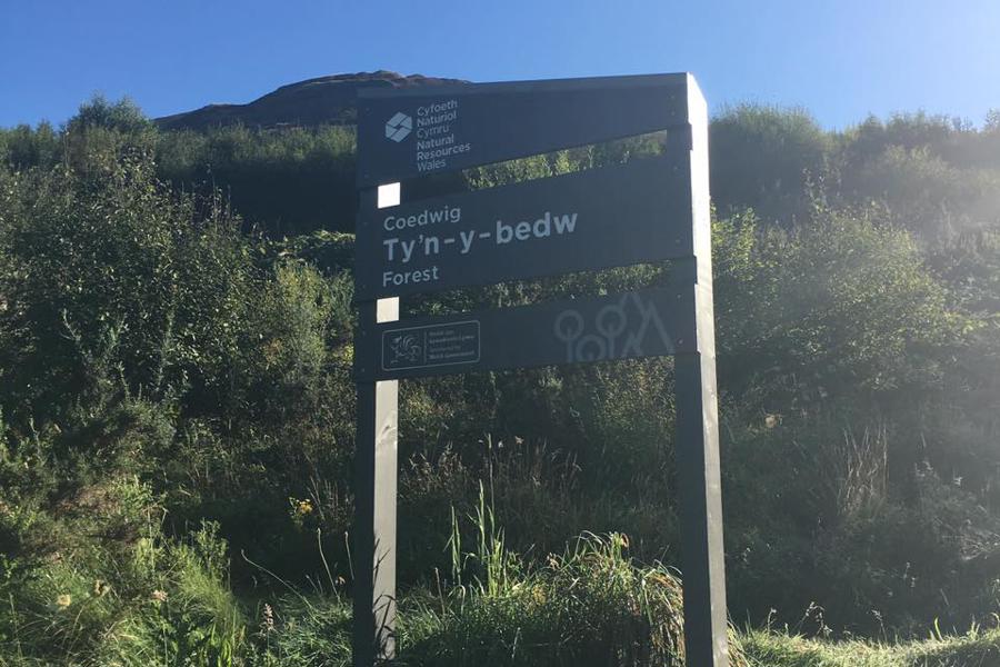 Entrance to Ty'n y Bedw Forest