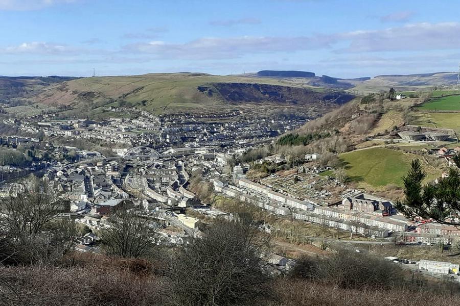 View of Porth from Mynydd Gelliwion pic David Bayliss